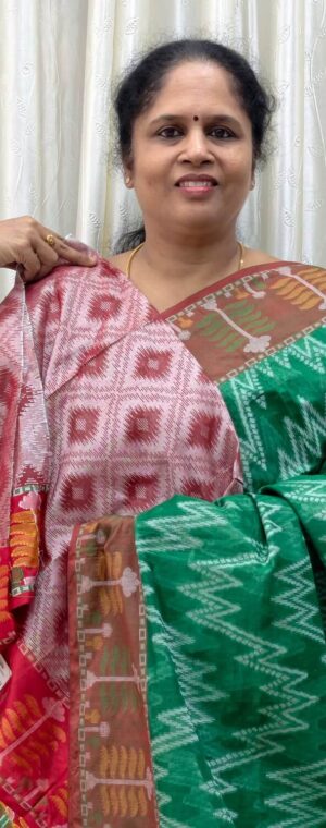 Green with Red border ASE195 Munga cotton