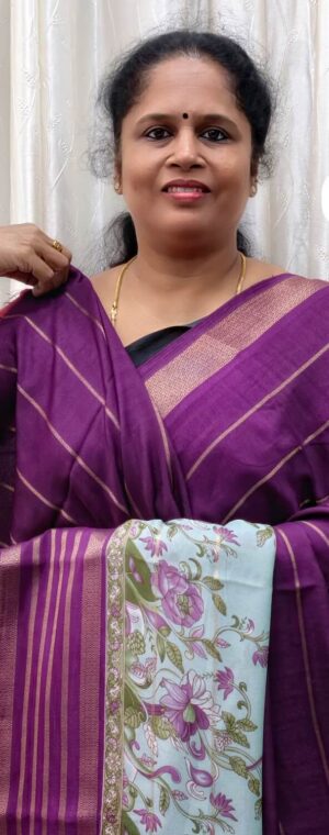 Magenta color ASE109 Semi crepe saree