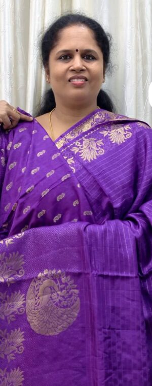 Dark purple color ASE81 Tussar by silk saree