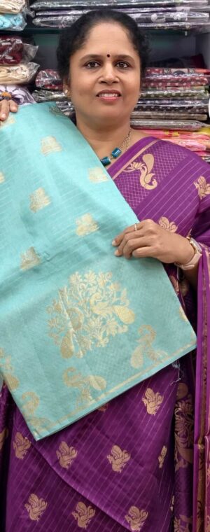 Light blue color ASE24 Tussar by silk saree