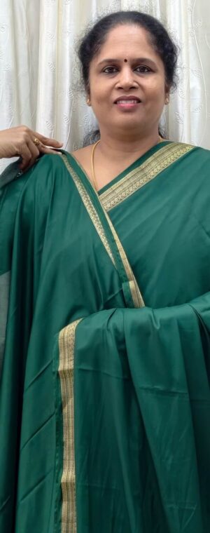 Dark green color ASE200 Semi  Mysore crepe