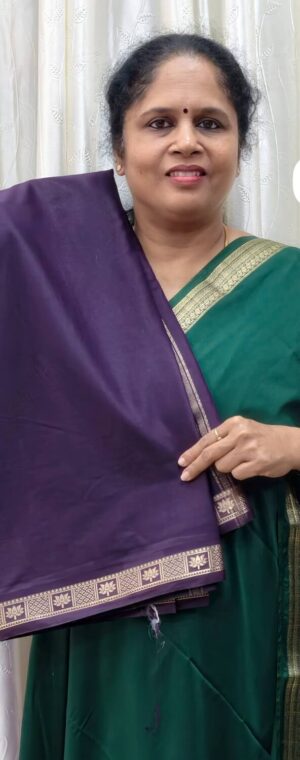 Navyblue Color  Semi Mysore Crepe | ASE206