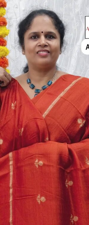 Rust Orange color ASD990 Khadi silk saree