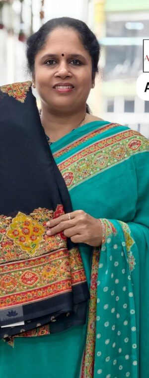 Black color ASE11 Chiffon saree