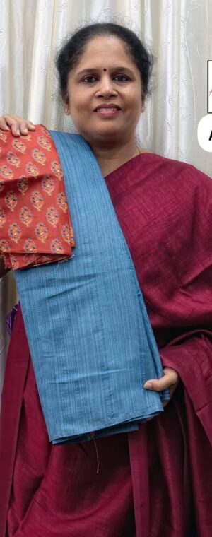 Light blue color ASE198 Semi Matka silk saree