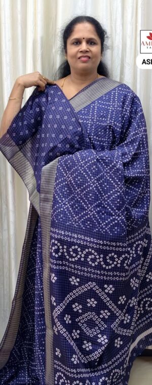 Blue Color Dola Silk Saree | ASE442