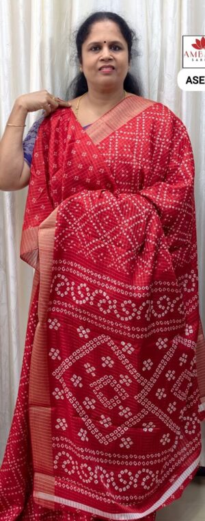 Red Color Dola Silk Saree | ASE441