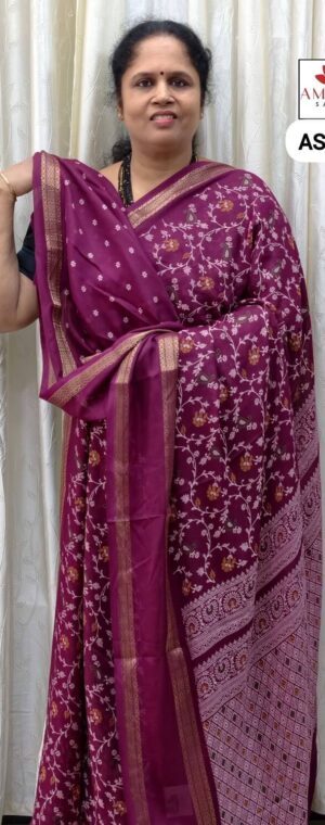 Magenta Color Chiffon Saree | ASE290