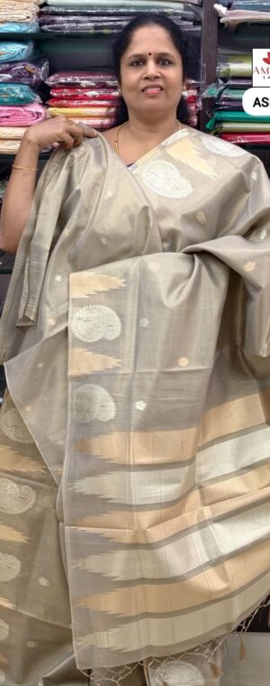 Light Grey Color Soft Tissue saree I ASE448