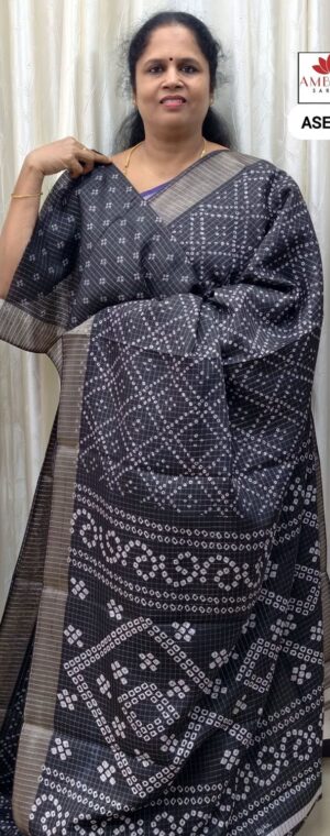 Black Color Dola Silk Saree | ASE438