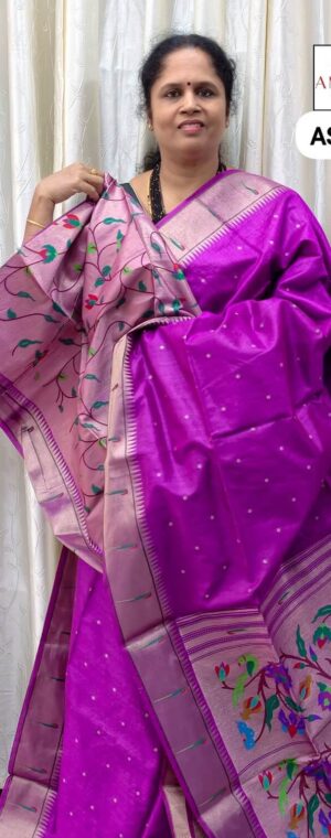 Dark Vadamalli Color Semi Raw Silk Saree || ASE286