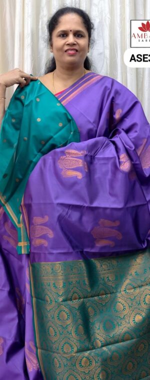 Purple Color Semi Silk Saree | ASE308