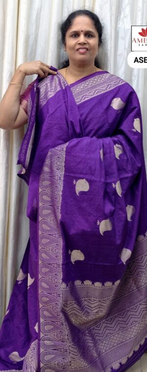 Purple Color Semi Raw Silk | ASE430