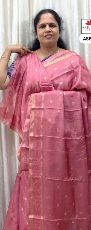 Onion Pink Color Semi Crepe Saree | ASE456