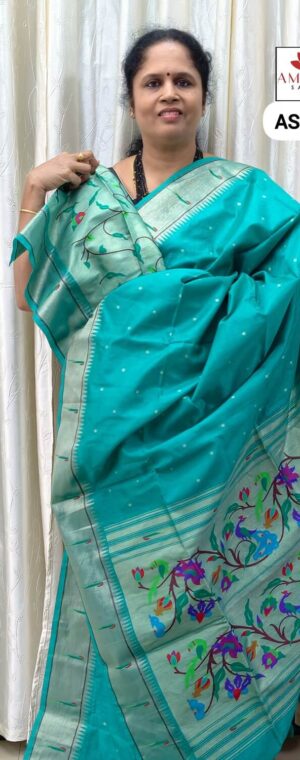 Sky Blue Color Semi Raw Silk Saree | ASE287