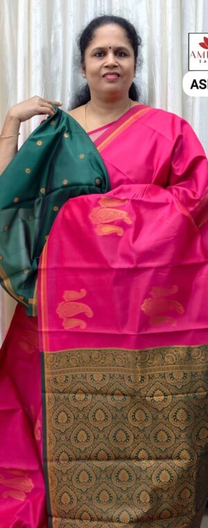 Dark Pink Color Semi Silk Saree | ASE311