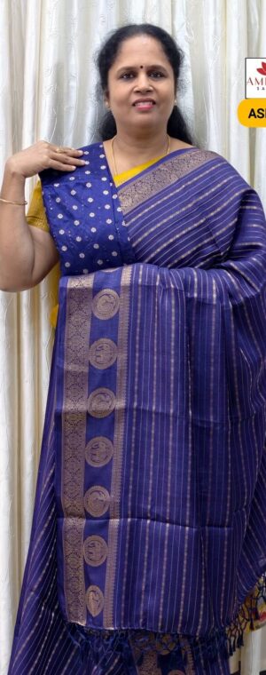 Ink Blue Color Semi Dola Crepe | ASE493