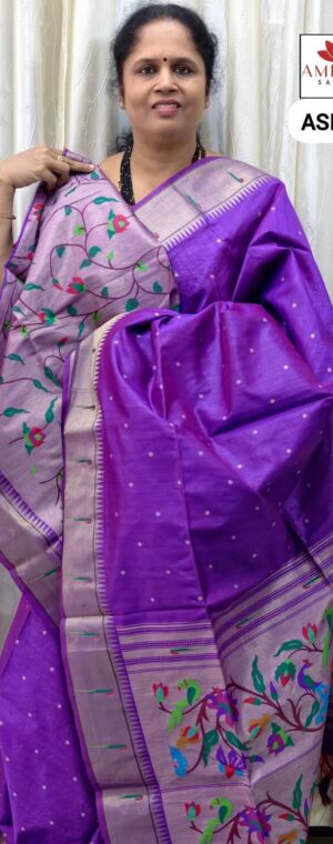 Purple Color Semi Raw Silk Saree | ASE283