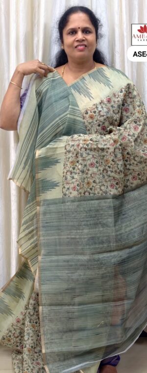 Light Green Color Semi Chanderi Cotton | ASE455