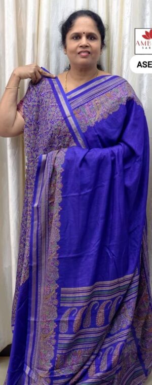 Ink Blue Color Crepe Saree | ASE399