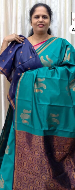 Sea Green Color Semi Silk Saree | ASE309
