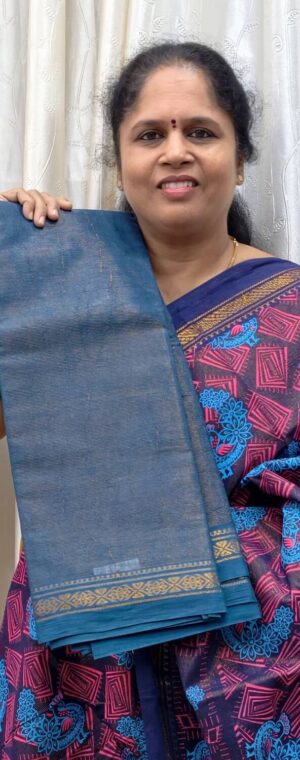 Blue Color Chungudi Cotton Saree | ASE649