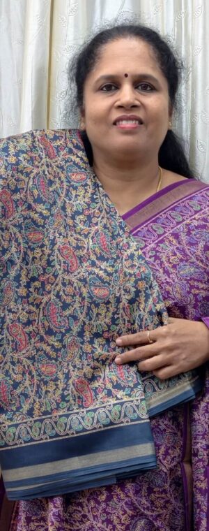 Navy Blue Color Semi Crepe Saree | ASE575