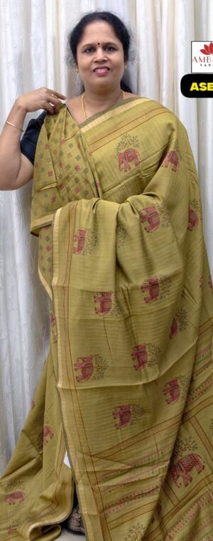 Light Green Color Soft Viscose Cotton Saree || ASE710