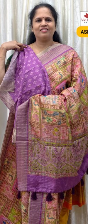 Purple Color Semi Tussar Saree | ASE559