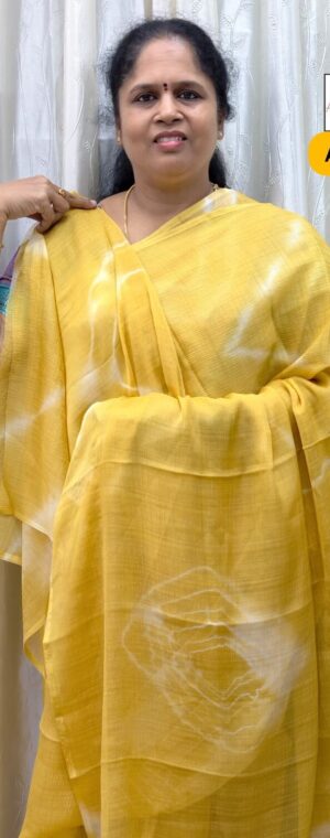 Yellow Chiffon Saree with Small Floral Prints | ASE654