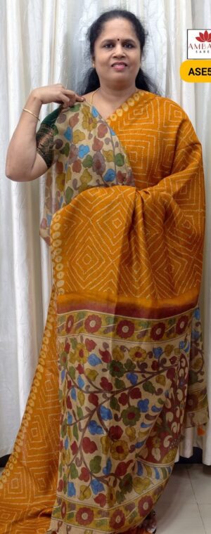 Yellow Color Soft Linen Cotton Saree | ASE529