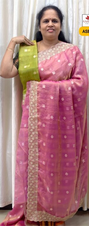 Pink Color Designer Embroidery saree | ASE564