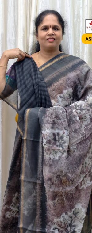 Black Color Fancy Cotton Saree | ASE632