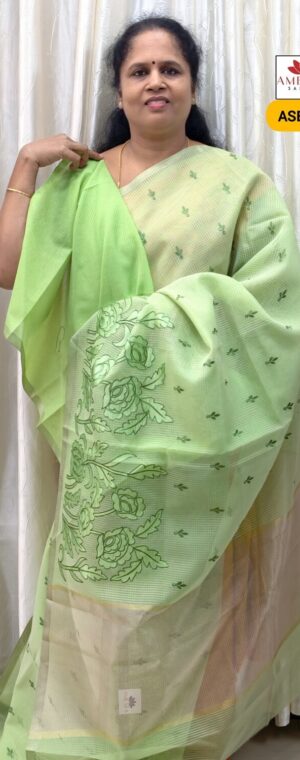 Light Green Color Fancy Cotton Saree | ASE579