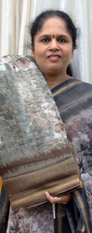 Brown Color Fancy Cotton Saree | ASE629