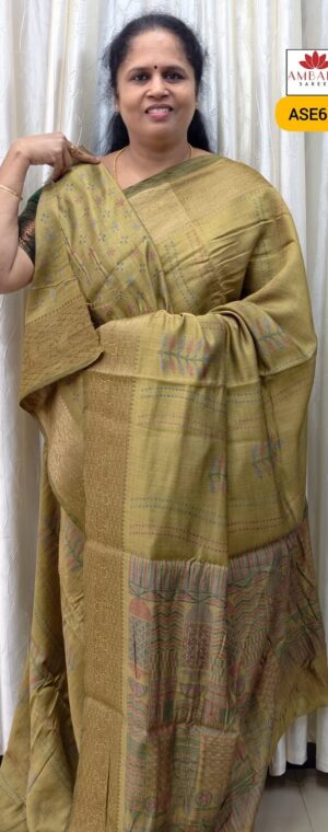 Chicku Color Soft Viscose Cotton Saree | ASE613