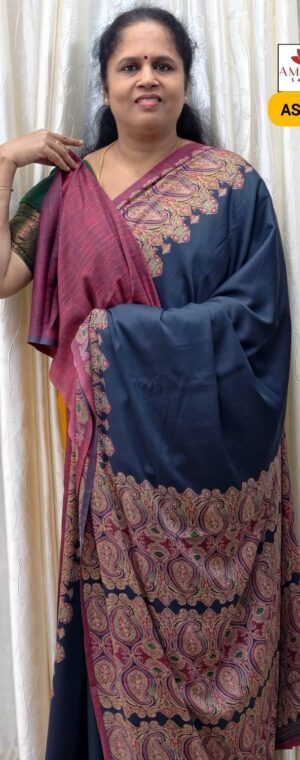 Light Navy Blue Color Crepe Saree | ASE544