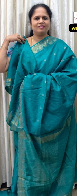 Sea Green Color Semi Tussar Saree || ASE935