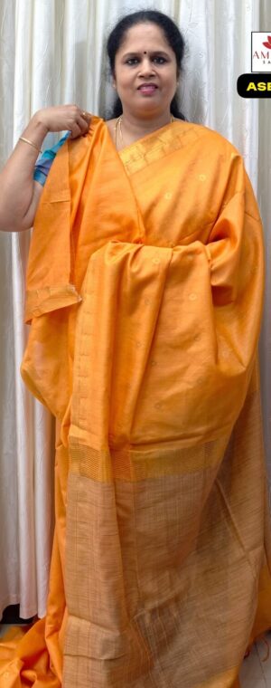 Orange Color Semi Tussar Saree || ASE933