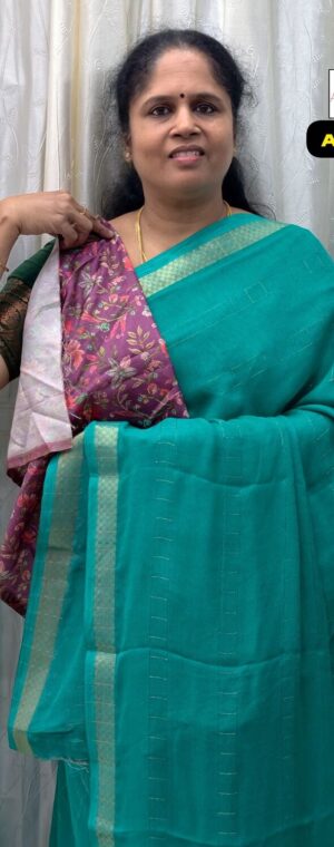 Sea Green Color Chiffon Saree || ASF68