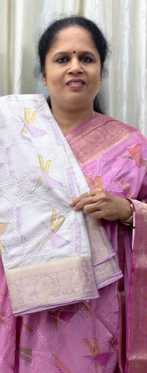 Light Lavender Organza Saree with Banarasi Border | ASE912