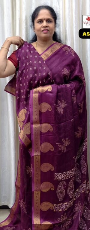 Magenta Color Soft Georgette Saree || ASF111