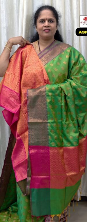 Green Semi Soft Silk Saree With Butta Design | ASF224