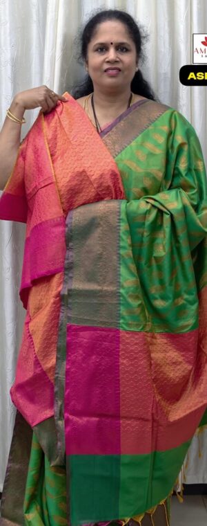 Green Semi Soft Silk Saree With Woven Butta | ASF222