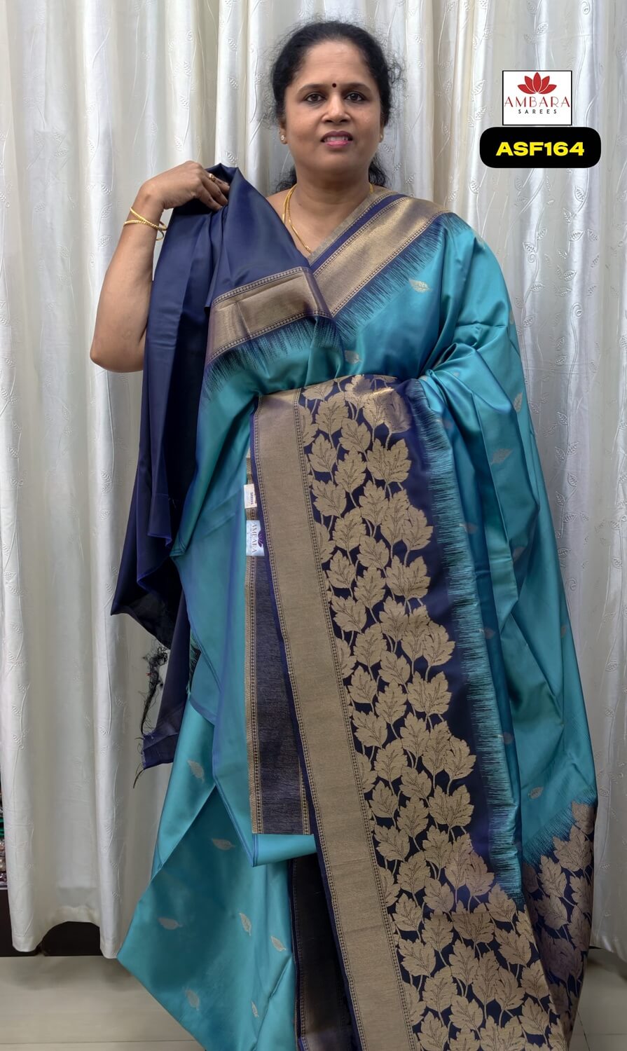 Steel Blue Soft Silk Saree With Blue Zari Border | ASF164