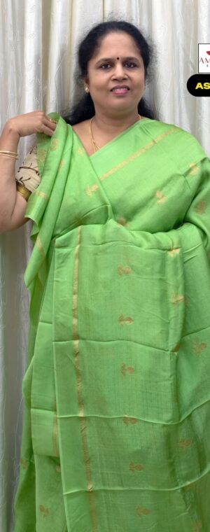 Pista Green Color Khadi Silk Saree | ASF529