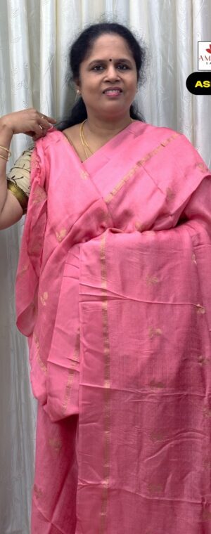 Light Pink Color Khadi Silk Saree | ASF526