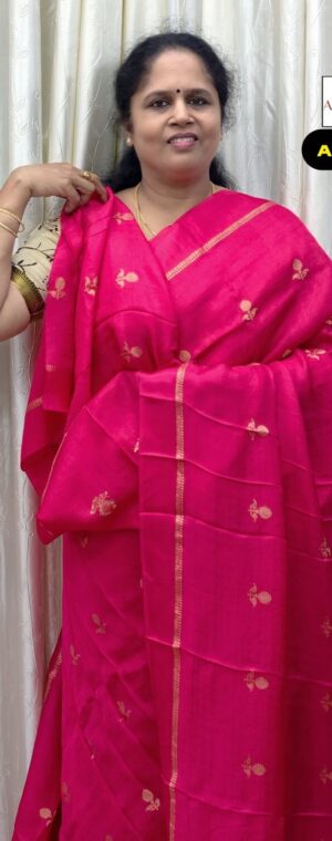Dark Pink Color Khadi Silk Saree | ASF528