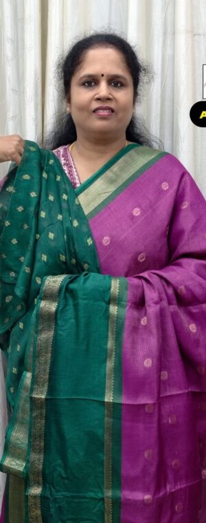 Vadamalli With Green Border Vairoosi Weaved Crepe Saree | ASF673