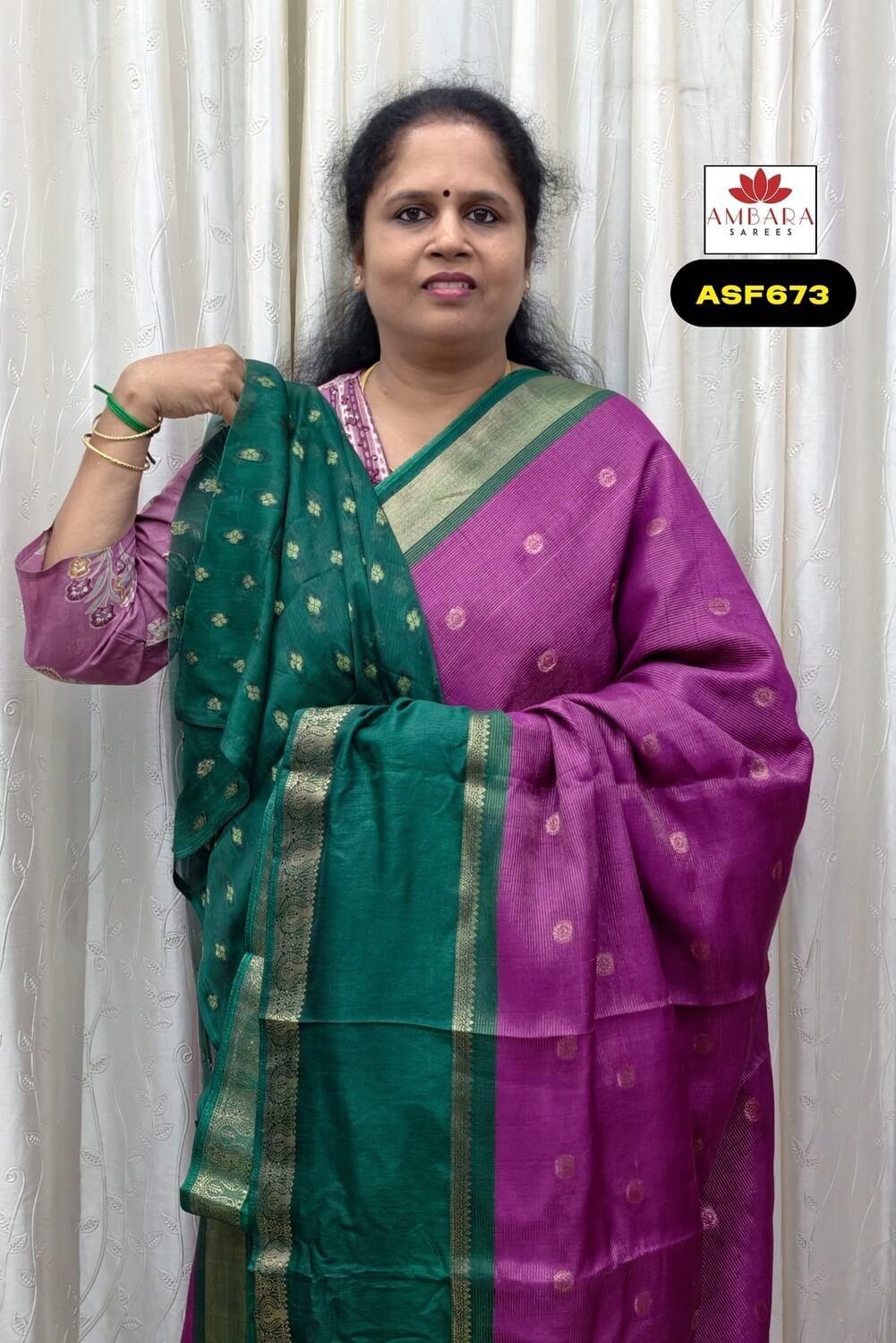 Vadamalli With Green Border Vairoosi Weaved Crepe Saree | ASF673
